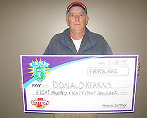 Donald Kearns of Westfield won Nov. 8’s record $880,000 Hoosier Lottery Cash 5 jackpot after purchasing the ticket at Kroger, 150 W. 161st St., Westfield. (Submitted photo)