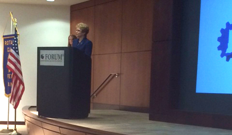 Indiana Lt. Gov. Sue Ellspermann recently spoke to the Fishers Rotary at the Forum Credit Union Conference Center. (Photo by Beth Taylor)