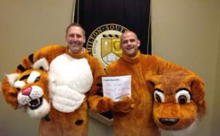 Fishers High School Principal Jason Urban (left) and HSE Principal Matthew Kegley participate in the unselfie movement. (Submitted photo)