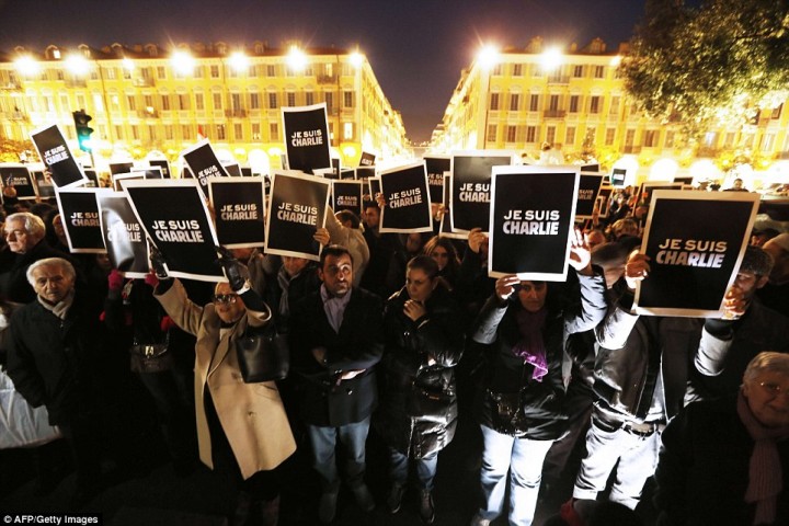 Muslim and Jewish protestors gather in the streets of Paris after the Charlie Hebdo terrorist attack. Carmel Muslims say they are ‘excited’ for their new mosque and condemn terror on all levels. (Submitted photo courtesy of Daily Mail U.K.)