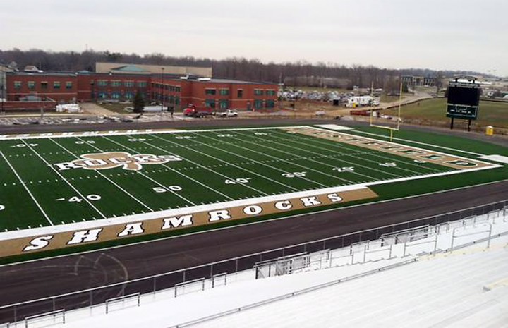 The new community stadium should open this spring and one of its first major events scheduled in the out- door commencement ceremony of Westfield High School in June. (Submitted photo)