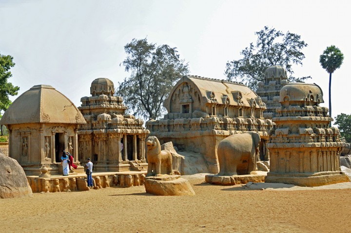Pancha Rathas Shrines in Mamallapuram, India (Photo by Don Knebel)