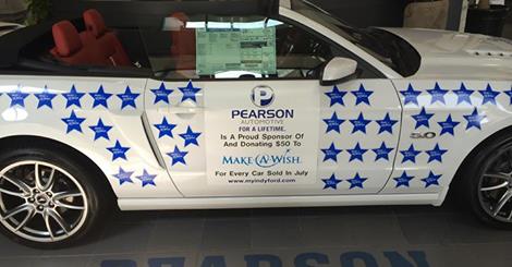 Pearson Ford car covered in Make-A-Wish stars. (Submitted photos) 