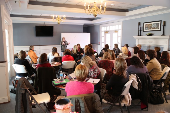 Molly Whitehead, executive director of Boone County EDC, speaks at the ZWIN meeting Feb. 12. (Photo by Ann Marie Shambaugh)