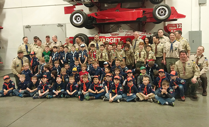 Cub Scout Pack 105 of Zionsville held its annual Pinewood Derby March 7 at Chip Ganassi Racing Headquarters in Indianapolis. (Submitted Photo)