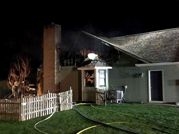 Westfield Fire Dept. investigators believe a house fire was started by a gas grill that was left on at the rear of the residence at 416 Sonhatsett Dr. on April 12. (Submitted photo)