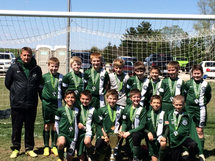 Members of the ZYSA U12 select boys travel soccer team are coach Ian Scott (back row from left), Daniel McFarland, Kosti Lubarksy, Alec McCarty, Nate Wendowski, Aidan Poor, Jackson Sweeney, Alex Gomes, Dane Ritchison, Andrew Messmer (front row from left), Benjamin Rechtzigel, Noel Foster, Ethan Kacena  Merrell, Cade Morrison and Gavin Shaw. (Submitted Photo)