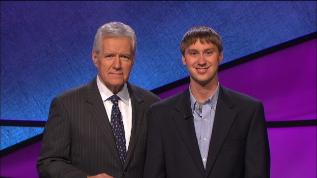 Sawyer Morgan with “Jeopardy” host Alex Trebek (Submitted photo)