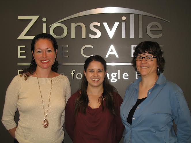 Elizabeth Santander (from left), Katie Clark, and Ingrid Schwegler recently joined the staff at Zionsville Eyecare. (Submitted photo)