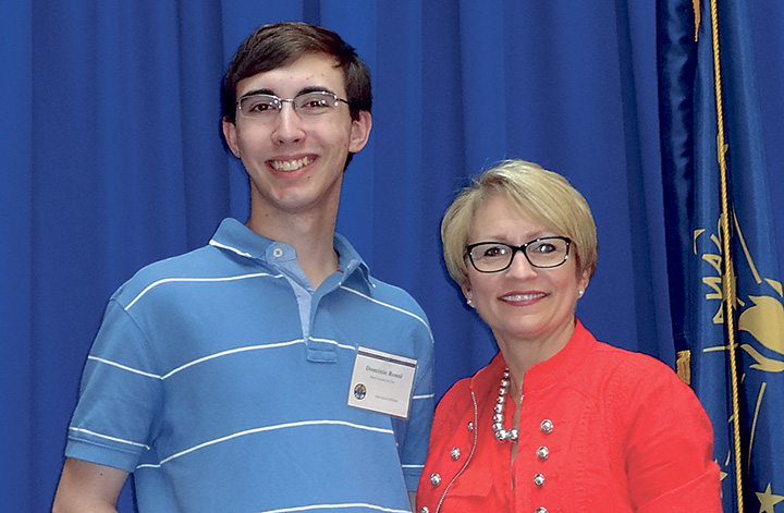Dominic Rossi with Lt. Governor Sue Ellspermann. (Submitted photo)