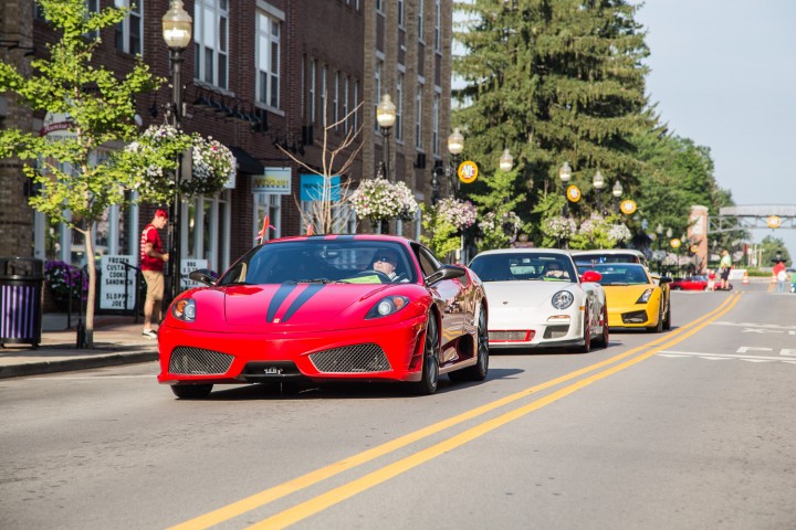 A Ferrari, Porsche and Lamborghini make their way through Carmel. (Submitted photos)