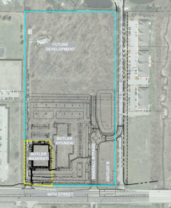 A new car dealership is planned on 1.43 acres along 96th Street. (submitted photo)