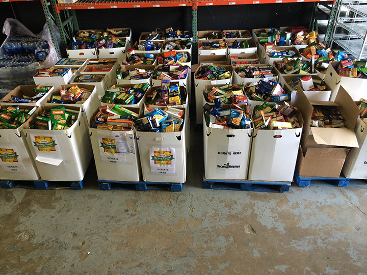 A collection from last year’s Pasta Bowl. Nearly 10,000 pounds were collected for the food drive. (Submitted photos)
