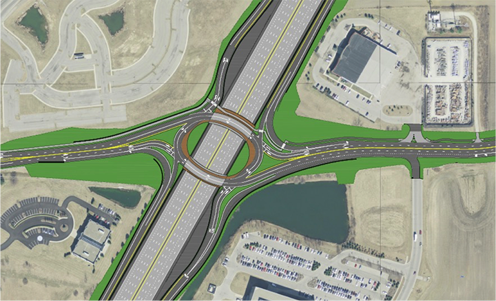 A rendering of the interchange at I-69 and 106th Street. (Submitted rendering)