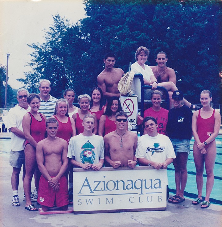 John Diercks, far left, recently retired as aquatic manager of Azionaqua. Here he is pictured with a group of lifeguards in 1998. They are Paul Seal, Martha Farley, Alfonzo Andolz, Craig Smart, Denae Pawlaczyk, Annie Arbuckle, Stephanie Crane, Melanie Tolson, Ginny Kichman, Jenni Holt, Julie Rollins, Jess Yeaman, Sarah Schneiders, Casey Diercks, Matt Multera, Greg Jourdan and Ed Klene. (Submitted photo)