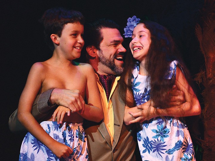 Anjali Rooney, far right, plays Ngana in “South Pacific,” on stage now at Beef & Boards. (Submitted photo)
