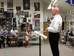 Playwright Andrew Black teaches a class at Carmel High School. His visit was made possible through funds from the Carmel Education Foundation. (Submitted photo) 