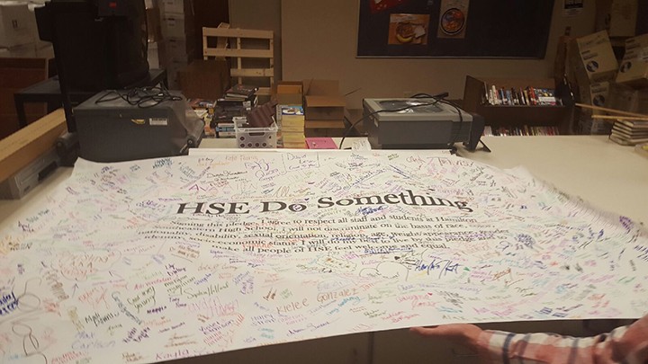 The collected signatures from students at HSE. (Submitted photo)