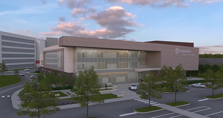 A rendering of the new Community North Hospital cancer center. (Submitted rendering)
