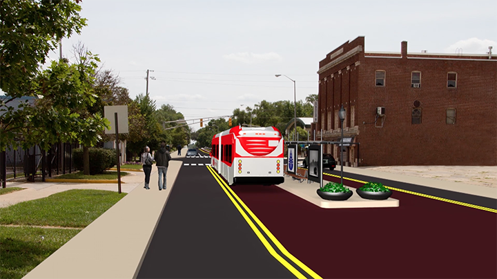 An example of Phase I of the Red Line at 66th Street in Broad Ripple. (Submitted rendering)