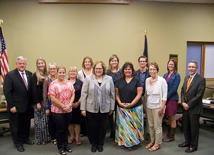 The recipients of the HSE Schools Foundation’s Spring 2015 grant awards. (Photo by Sam Elliott)