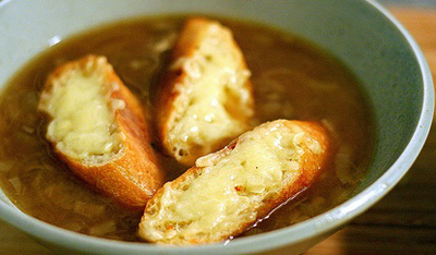 Onion soup is just one warm recipe to help during chilly tailgates. (Submitted photo)
