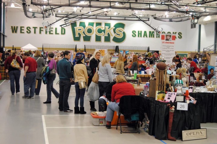 Attendees mingle through the booths at last year’s Westfield Band Booster Craft Show. (Submitted photo)