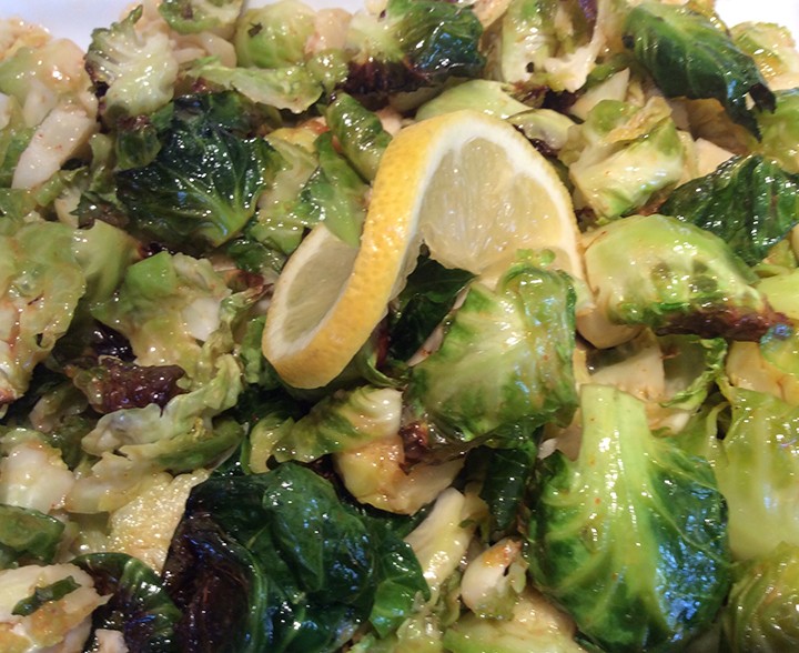 Spicy crispy Brussels sprouts add to Thanksgiving. (Photo by Ceci Martinez)