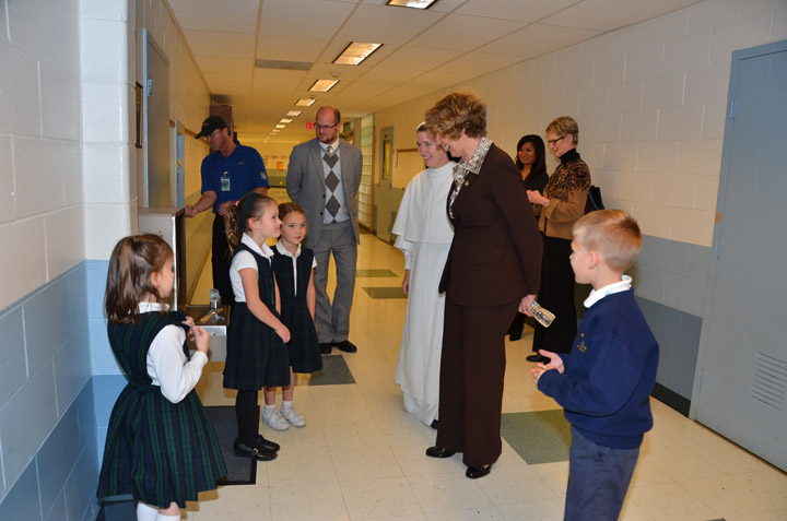 Rep. Susan Brooks tours Our Lady of Mount Carmel School. (submitted photo)