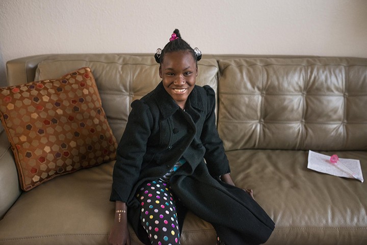 Raphaela, a young girl from Haiti, traveled to the U.S. with the help of Deb and Scott Rigney, of Carmel, to have surgery to correct a club foot. (Submitted photo)