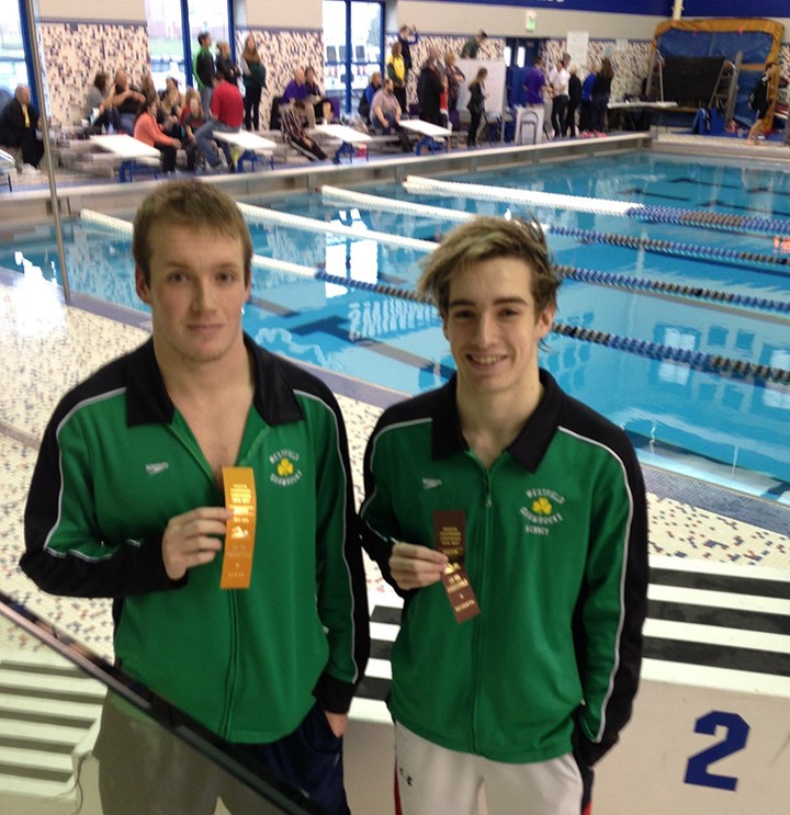 Tab, left, and Chris Kenney tied in two swim meets against each other. (Submitted photo)