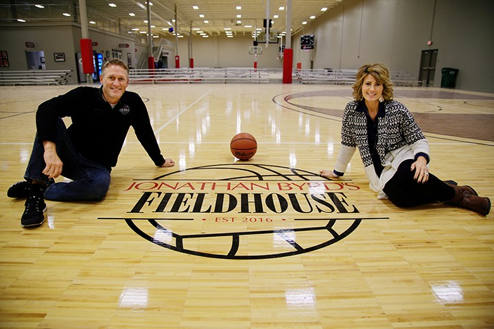 Rod Sinn with wife Michelle at Jonathan Byrd’s Fieldhouse, which will host the Nike EYBL. (File photo)