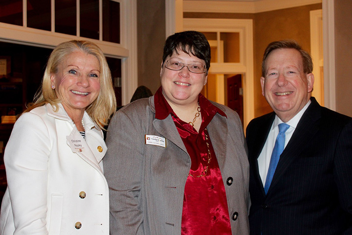Christine Pauley, Carolyn Goolsby and Mayor Jim Brainard enjoyed mingling with distinguished guests and friends of the library at the Open House.  (Photos by Amy Pauszek for Current Publishing LLC. Copyright 2016. All Rights Reserved.)