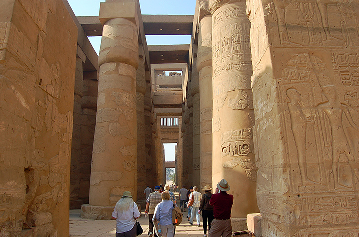 Hypostyle hall at Karnak, near Luxor, Egypt. (Photo by Don Knebel)