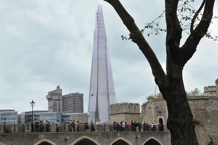 The Shard from the Tower of London. (Photo by Don Knebel)