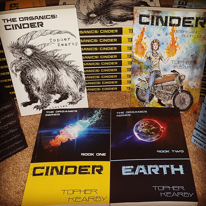 “Cinder” and “Earth” are the first two books in The Organics trilogy. (Submitted photo)