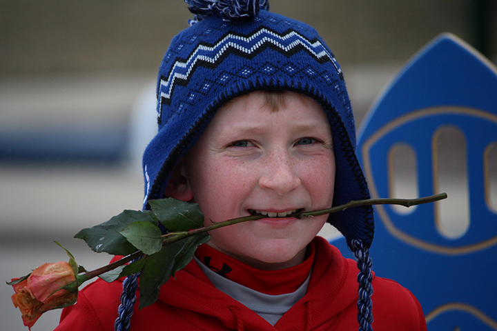 Colm Oneacre holds a rose in his teeth at last year’s Run4Love 5K. (Submitted photo)