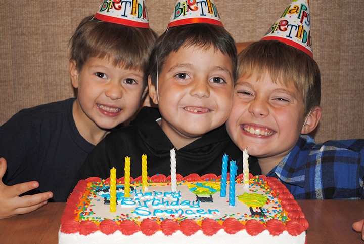Spencer Lancaster, who lost his life in 2011 to cancer, celebrates his birthday with brothers Hunter, left, and Noah, right. (Submitted photo)