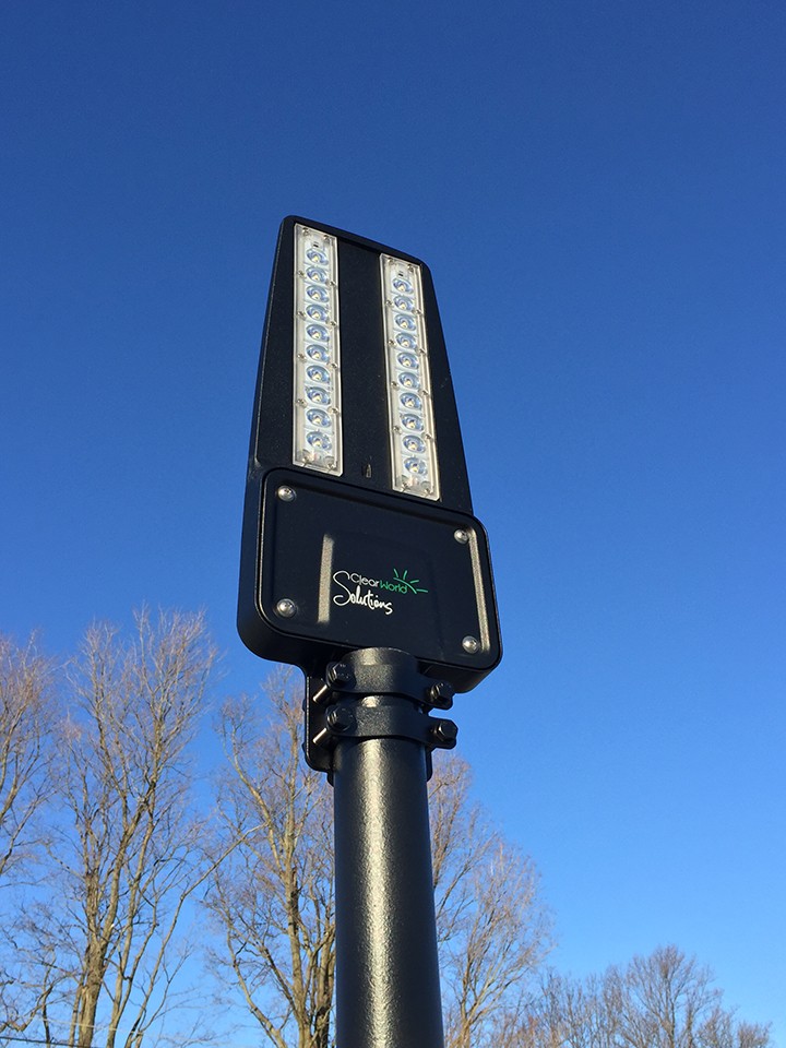 Three solar streetlights were installed in downtown Westfield last month. (Submitted photo)