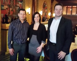 From left to right: Armando and Lindsey Campuzano, then Jeremiah Hamman, Director of Prime 47. They received a gift card for dinner.