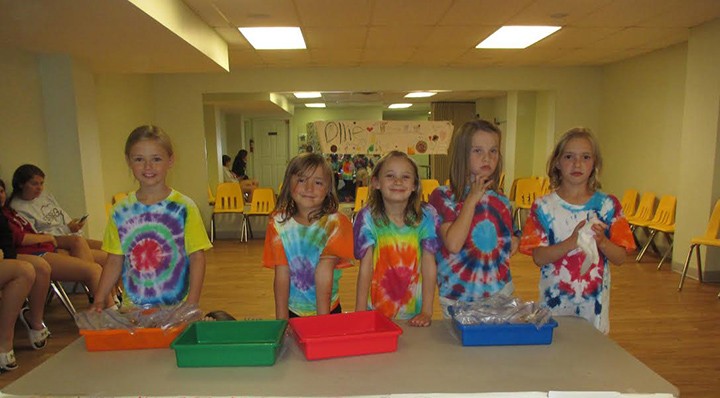 Kids hold a bake sale last year at the end of the cooking camp and receive the proceeds. From left, Kylie Amos, Lauren Margetson, Katelyn Bolduc, Isabelle Jackson and Kinleigh Bounds. (Submitted photo)