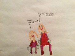 Minna Vens drew a picture of herself with her teacher, Mrs. Marshall. (submitted photo)