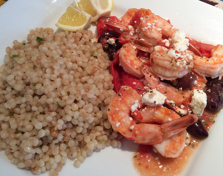 Mediterranean shrimp with couscous is a quick, easy dish. (Photo by Ceci Martinez)