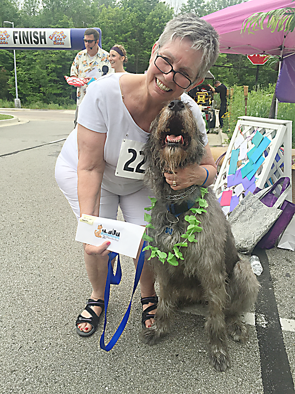 Carol Romine and Gertie were winners of the lookalike contest at the 2015 Bow Wow Luau. (Submitted photo)