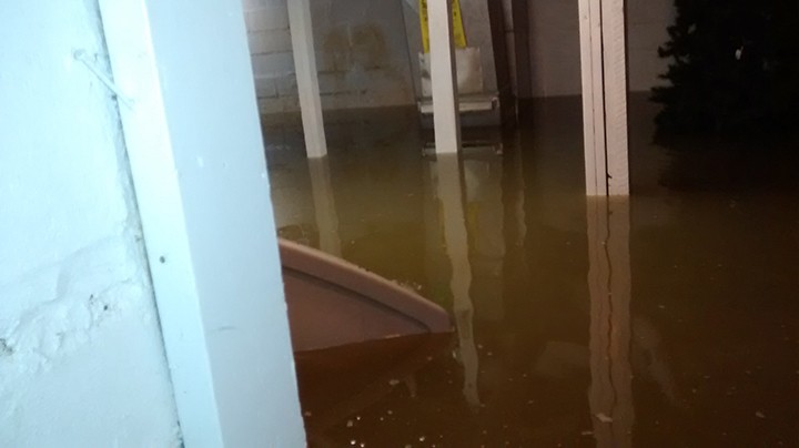 Derek Fakehany and Amy Van Ostrand’s basement experiences severe flooding in July 2015. (Submitted photo)