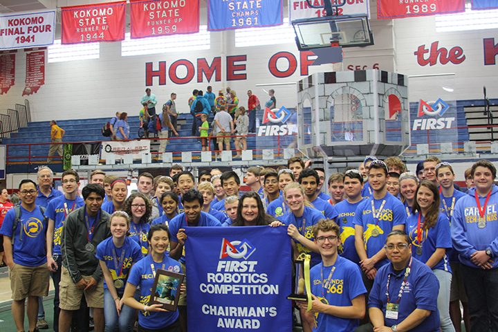The Carmel High School TechHOUNdS received the Chairman’s Award at the Indiana district Championship. (Submitted photo)