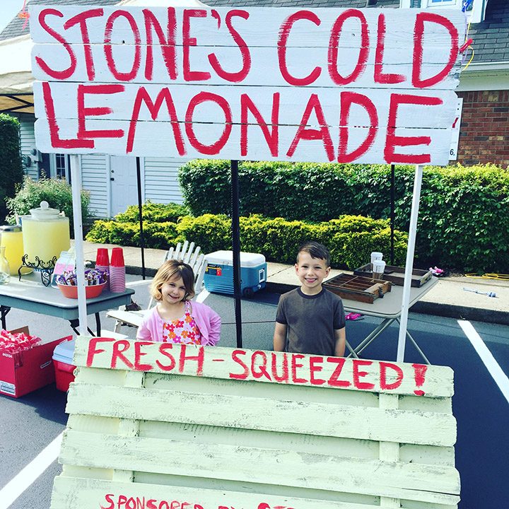 Stone Parker, right, and his sister, Ainsley, sell lemonade. (Submitted photo)