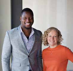 Seun Odukomaiya, left, and Kelley Bieghler, mechanical engineers who launched KBSO. (Submitted photo)