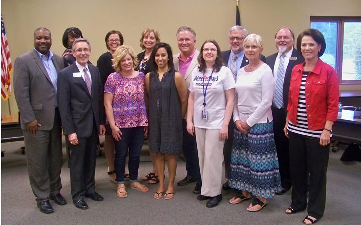 The HSE Board of School Trustees recognized the Advance HSE political action committee, led by chair Sneha Shah, during it’s May 11 meeting.