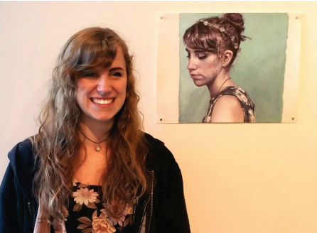 Hallie Kane won an award for her acrylic painting, “Self-Portrait.” (Submitted photo)